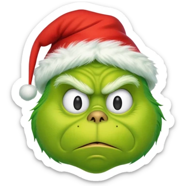 Un emoji de el Grinch diciendo ho ho ho sticker