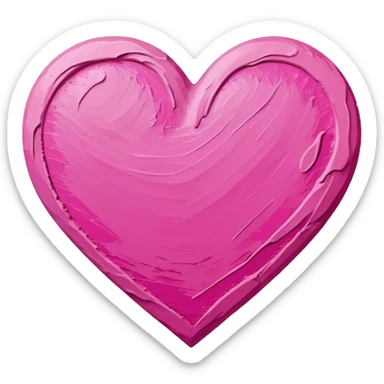 canvas paint pink heart sticker