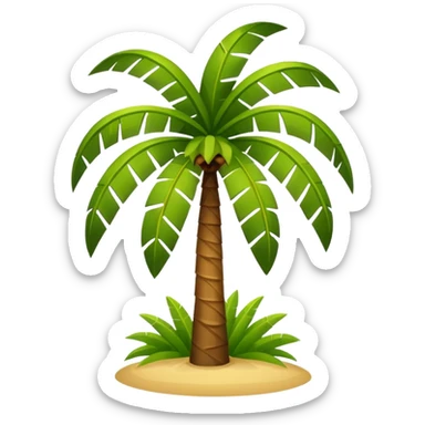 Palm Tree: flat body toony leafs non floor sticker