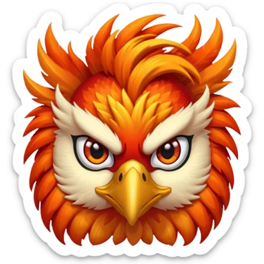 Bored blazing phoenix sticker