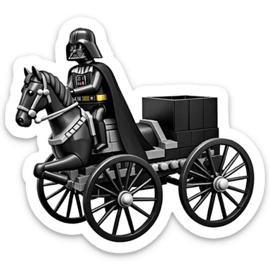 Darth Vader’s Lego horse-drawn 4 wheel caravan  sticker