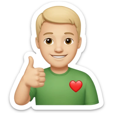 Man with autism with thumbs up sticker