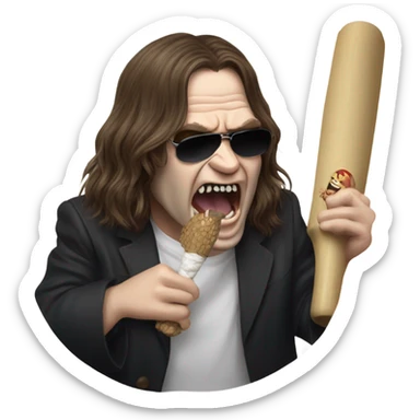 ozzy osbourne biting a bat sticker