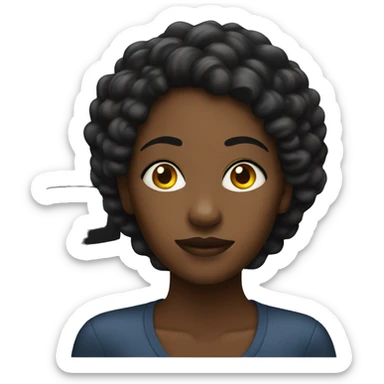 Black woman watching tv sticker