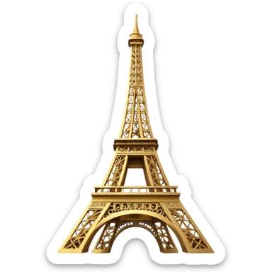 eiffel tower golden sticker