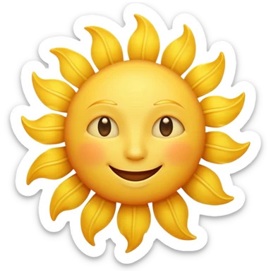 smiling sun with soft rays sticker