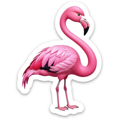 exotic flamingo character, pink feathers, elegant pose, 3D cartoon, mobile game icon style, clean background, no text, no watermark
 sticker