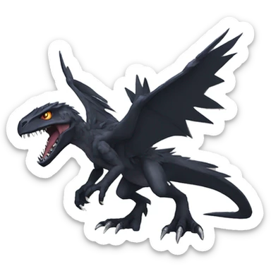  Cool Edgy Black Digimon-Fakemon-Raptor-Reptile full body sticker