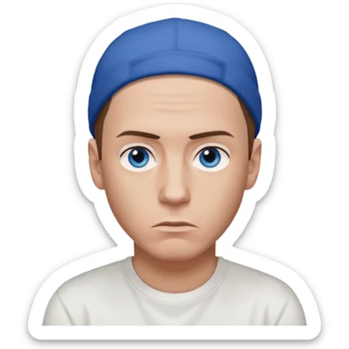 Eminem with blue eyes, brown hair sticker