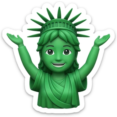 estatua de la libertad sonriente estilo memoji sticker
