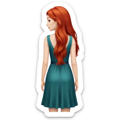 long redhead hair woman back sticker