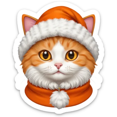 Un  gato con ropa navideña sticker