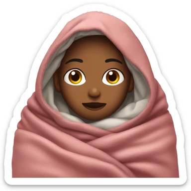 the girl wrapped herself in a blanket sticker