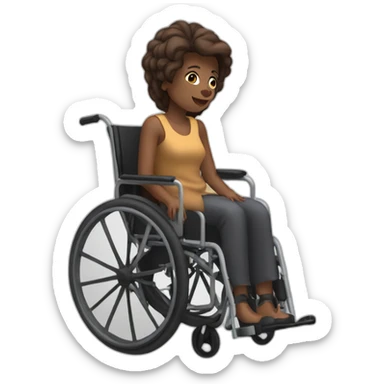 a woman in a wheelchair whp loves choclet sticker
