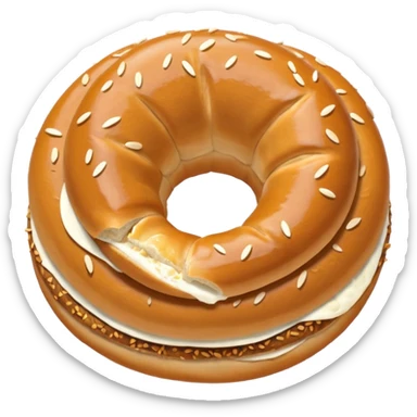 simit Turkish sesame bagel with a bite taken out sticker