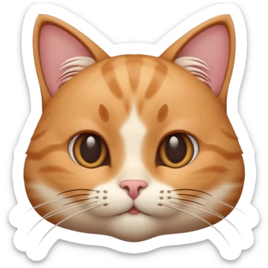 A 3D cartoon close-up of a cat’s face showing detailed whiskers, soft fur texture, warm lighting, shallow depth of field, realistic Memoji-style rendering. sticker