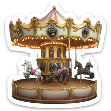 Haunted carousel eerie  sticker