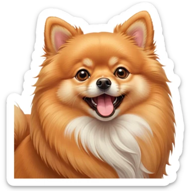 Cinematic Cute Yawning Orange Pomeranian Portrait Emoji, Head tilted slightly with a dramatic, wide-open yawn, showcasing a soft, fluffy orange Fur with a subtle shimmer, floppy ears slightly drooping, round brown eyes barely open in drowsy contentment, Simplified yet irresistibly adorable features, highly detailed, glowing with a soft, cozy glow, high shine, relaxed yet expressive, stylized with a touch of whimsy, bright and endearing, soft glowing outline, capturing the essence of a sleepy yet affectionate companion, so drowsy it feels like it could stretch right out of the screen and curl up for a nap! sticker