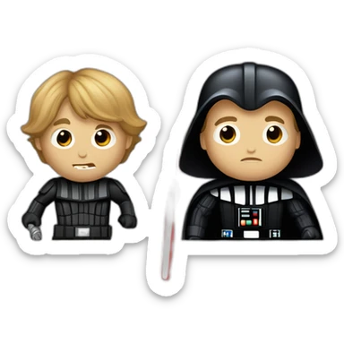 darth vader vs luke Skywalker sticker