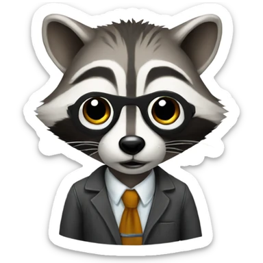 raccoon mathematician sticker
