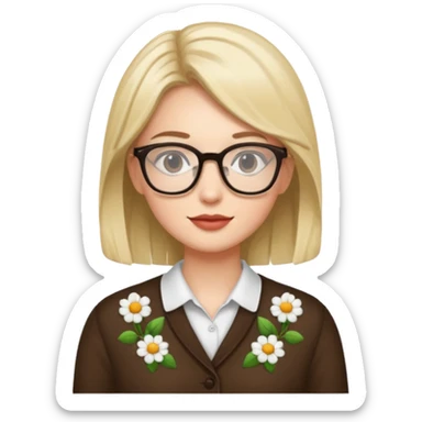 une belle personne avec beaucoup de details, des lunettes  sticker