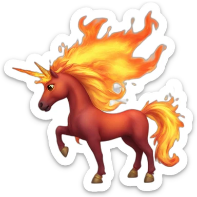 fire unicorn flame sticker