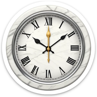 White marble effect Clock without outline sticker