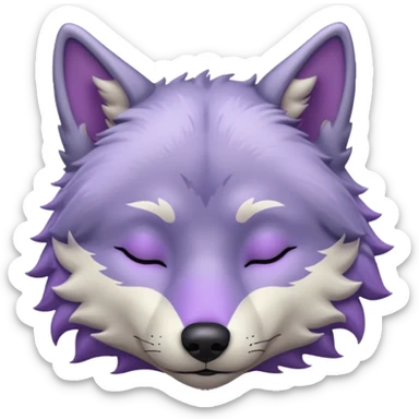 A wolf of winterfell from game of thrones sleeping under lilac stars sticker