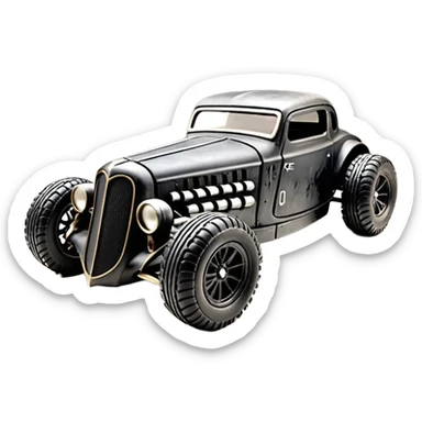 1:10 off-road lcg Basher Batman’s 1934 blackened tarnished Darth Vader hotrod ford jaguar rc car (extra wide tires with fenders) sticker