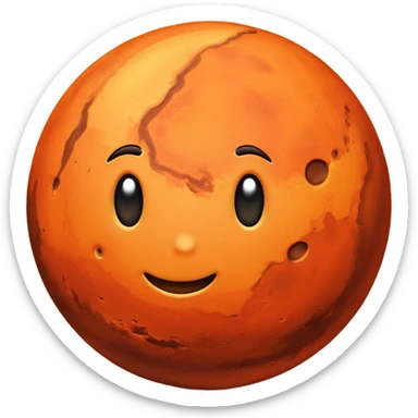 realistic mars planet emoji sticker