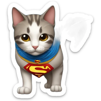 cat in a superman costume sticker