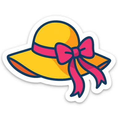 summer sun hat with a ribbon breezy light style sticker
