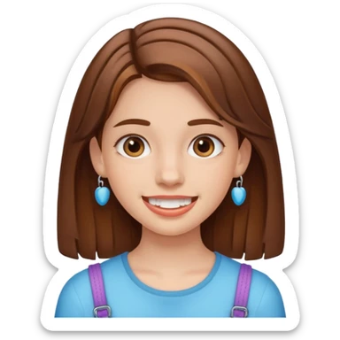 girl with braces  sticker