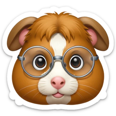 detective guinea pig with glasses sticker