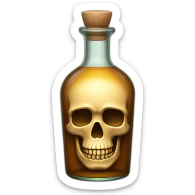 Mezcal bottle with a skull sticker