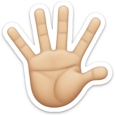 a hand with the second and third fingers crossed, with fingers four and one below and the third finger above sticker