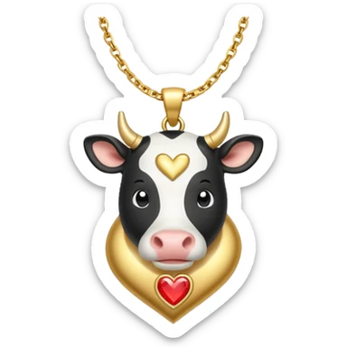 i need combination of this two emojis for making a neckless ❤️🐮 sticker