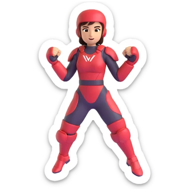 Ilia Topuria performing a victory pose, muscular, wearing fight gear, energetic sticker