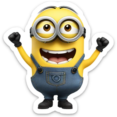Minion grinning hard sticker