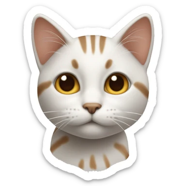 Je voudrais l’emoji d’un chat blanc avec des rayure marron clair  sticker