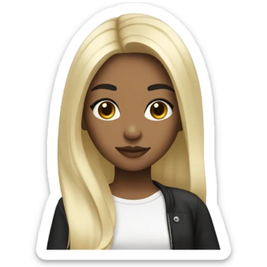 A girl with split dye blonde and black hair sticker