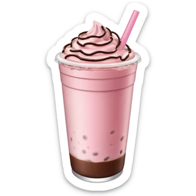 Light pink Dunkin refresher with chocolate cold foam  sticker