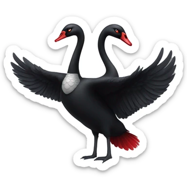 Black Swan with red eyes and wide wings sticker