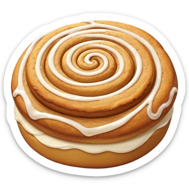 a snickerdoodle cookie that has a honeybun style swirl with cinnamon roll style icing sticker