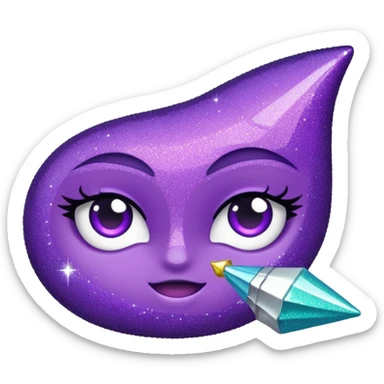 Glitter Roxo e Ciano Seta para direita sticker