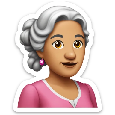 Mariana Bracetti Cuevas was a patriot and leader of the Puerto Rico independence movement. Pink dress. 2 pigtails. Dark hair old woman. sticker