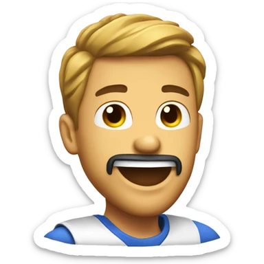 create an emoji of a gamer guy with goatee laughing sticker