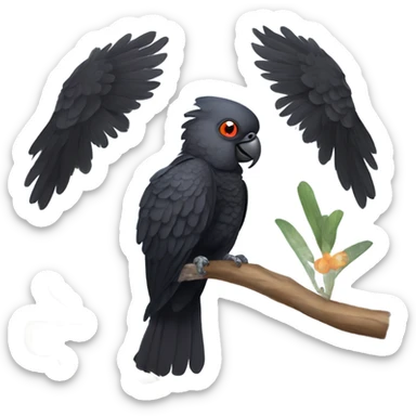 red-tailed black cockatoo sticker