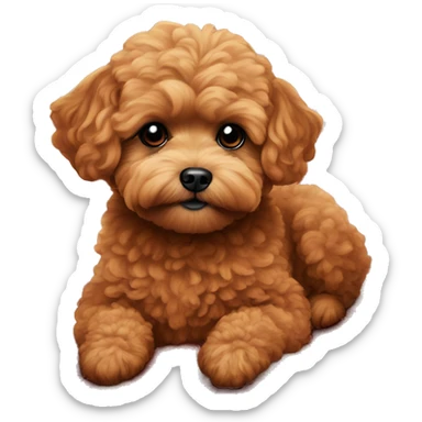 Red Maltipoo on cozy blanket sticker