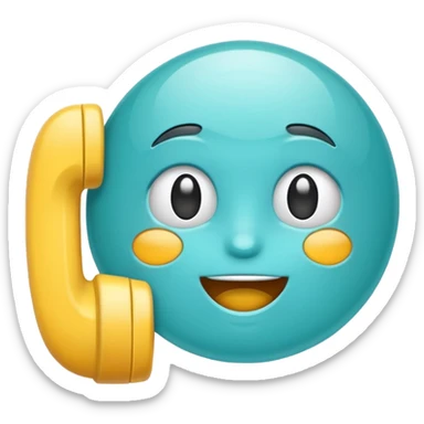 calling icon, aqua color sticker